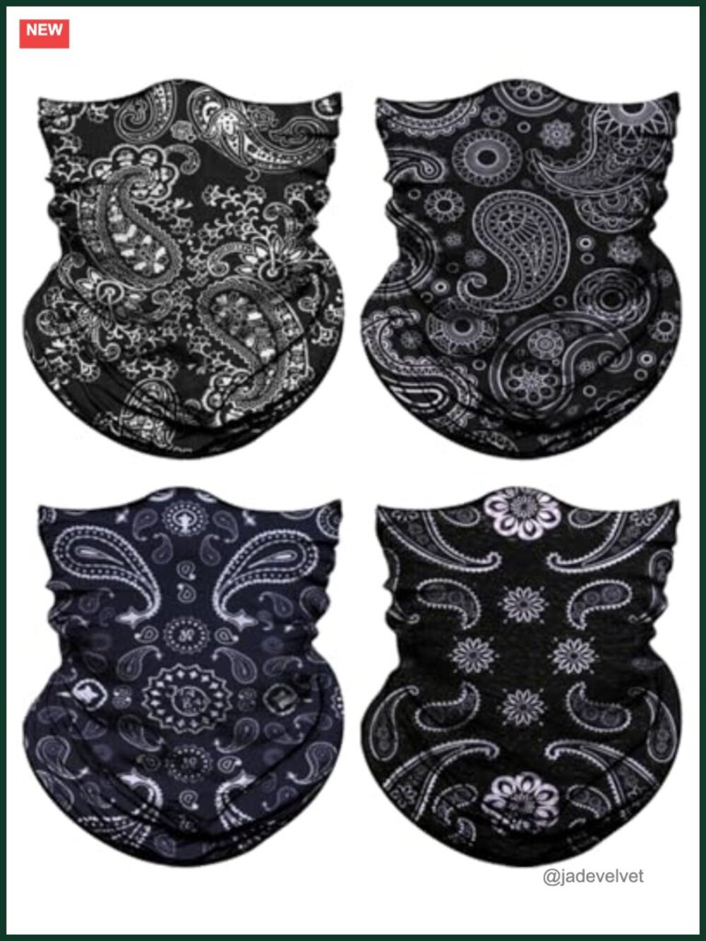 4 Pack Neck Gaiter Face Cover Mask Head Wrap Balaclava Scarf Bandana
